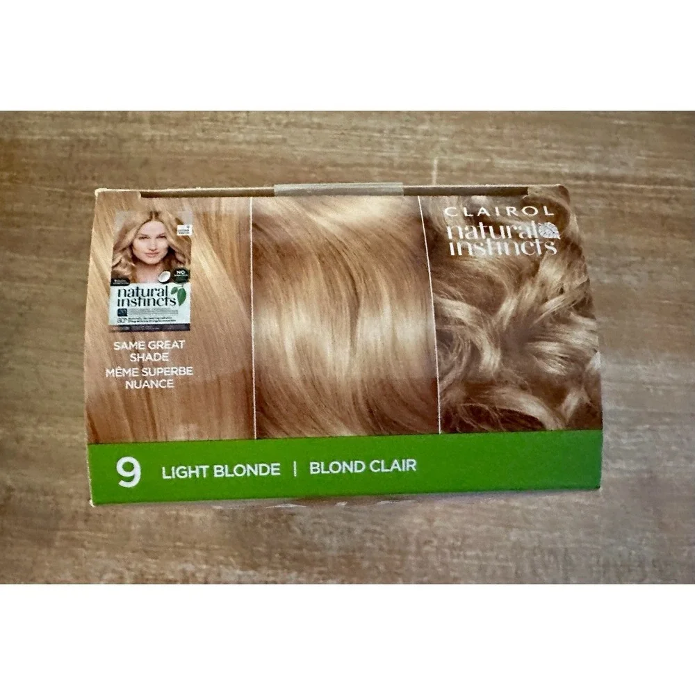 Clairol Natural Instincts Hair Dye 9 Light Blonde‎ Hair Color Ammonia Free New